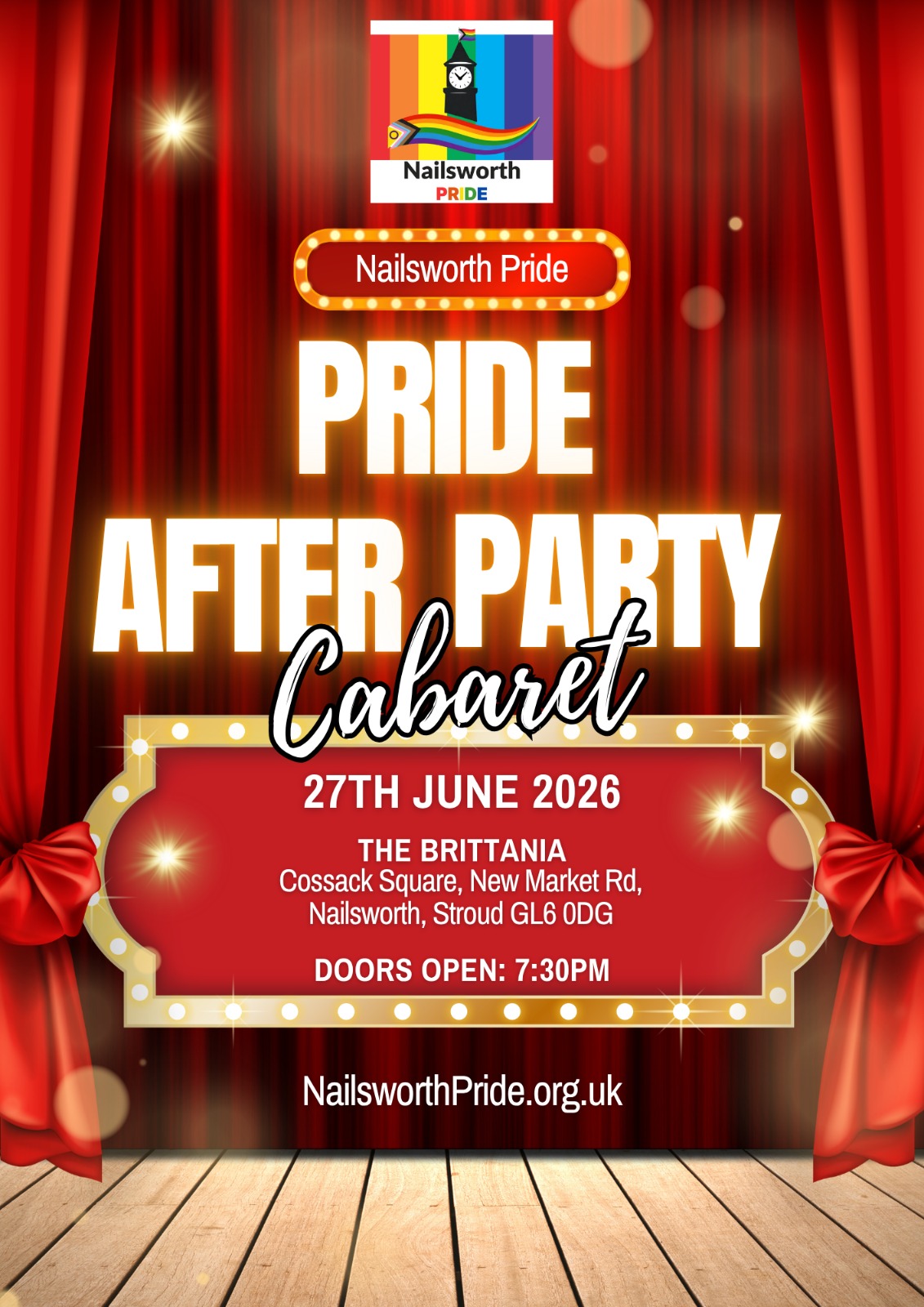 After Party Cabaret at the Britania: 7.30 on 27th June 2026